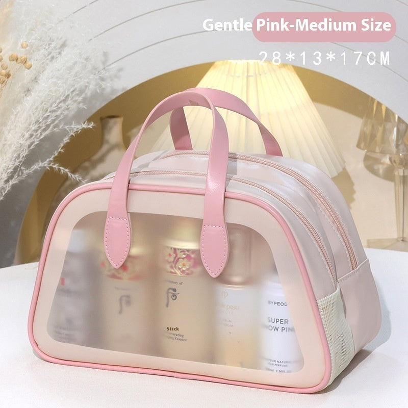 Dry Wet Separation Wash Bag Double-layer Semicircle Carrying Case