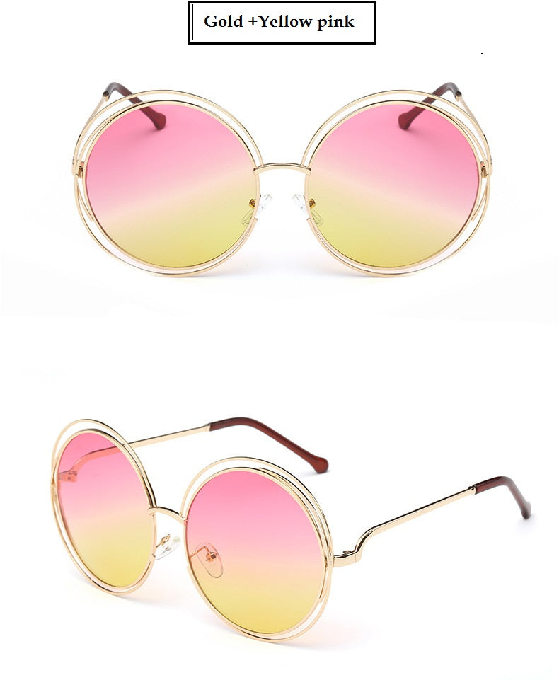 Metal double circle sunglasses